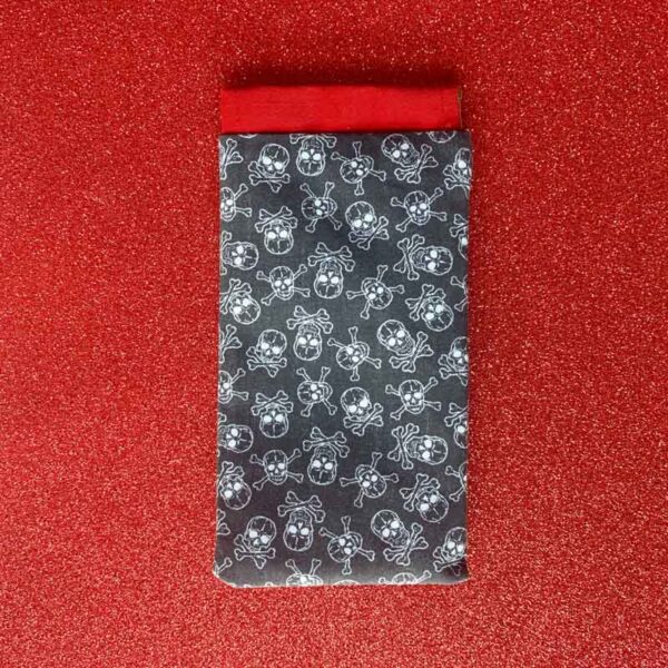 FUNDA GAFAS CALAVERAS B/N